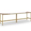 MNPS207 DiManaMana POST Duo Communal Table 305 x 75 cm, Tumeric, Alpes White, White Oak