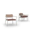 MNPT002 DiManaMana PATTERN Lounge Chair, Champagne, Cranberry, Calathea