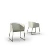 MNSL003 DiManaMana SHELL Dining Chair Stampskin, Bamboo, White - Natural Stiching, Heritage Leaf